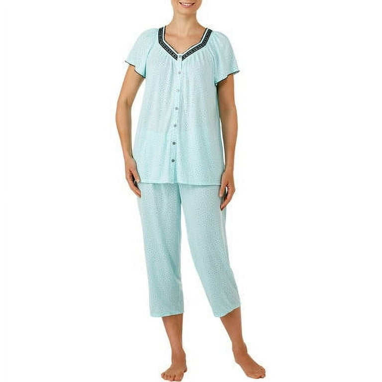 Secret Treasures Women's Cotton Blend Pajama Set Short-Sleeve
