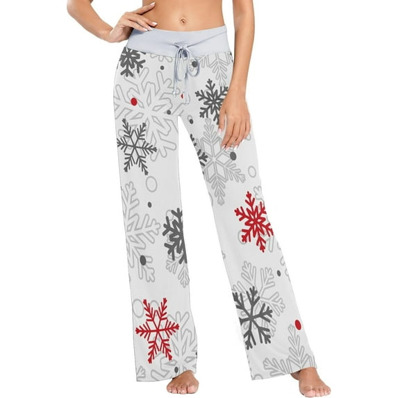 Women's Pajama Pants, Casual Pajama Bottoms Drawstring Lounge Pants Wide Leg