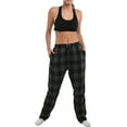 thumbnail image 1 of Women's Pajama Pants - Comfy Cotton Drawstring Plaid Lounge & Sleep Bottoms Green Black, XX-Large, 1 of 3