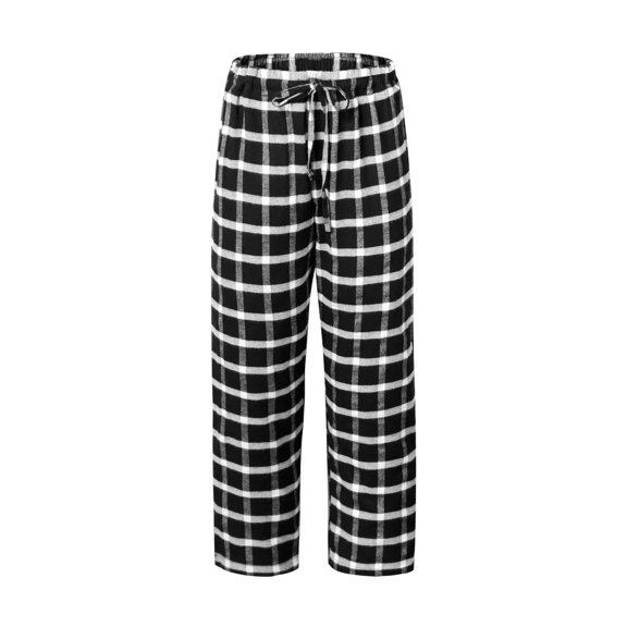 Women's Pajama Pants Comfy Stretch Plaid Pajama Wide Leg Lounge Pants