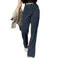 thumbnail image 1 of Women's Pajama Pants Corduroy Pants for Women Comfy Button Elastic High Waist Straight Leg Loose Casual Trousers with Pockets Women's Plus, 1 of 4