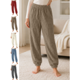 thumbnail image 1 of Women's Pajama Pants Heart Embossed Fleece Pant High Waisted Jogger Lounge Bottoms Warm Winter Sleepwear, 1 of 10