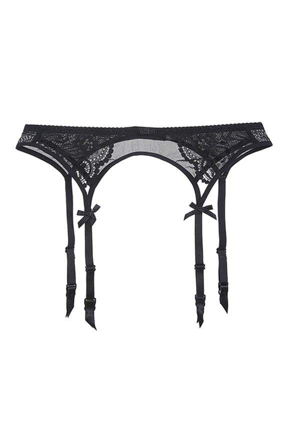 Women's Pajama Pants JIANLAI Sheer Floral Lace Pajamas Set High Waist Sleepwear Bra and Panty 2 Piece Nightwear (S-2XL) Black
