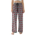 thumbnail image 1 of Women's Pajama Pants Lightweight Casual Comfy Palazzo Pants, Heart Print Sleepwear Loungewear Bottoms with Pockets,Gray,L, 1 of 6