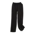 thumbnail image 1 of Women's Pajama Pants Lounge Pants Sleepwear Summer Long Pj Bottoms Straight Leg Soft Comfy Baggy Modal Casual Black 14, 1 of 1