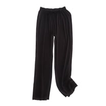Women's Pajama Pants Lounge Pants Sleepwear Summer Long Pj Bottoms Straight Leg Soft Comfy Baggy Modal Casual Black 14