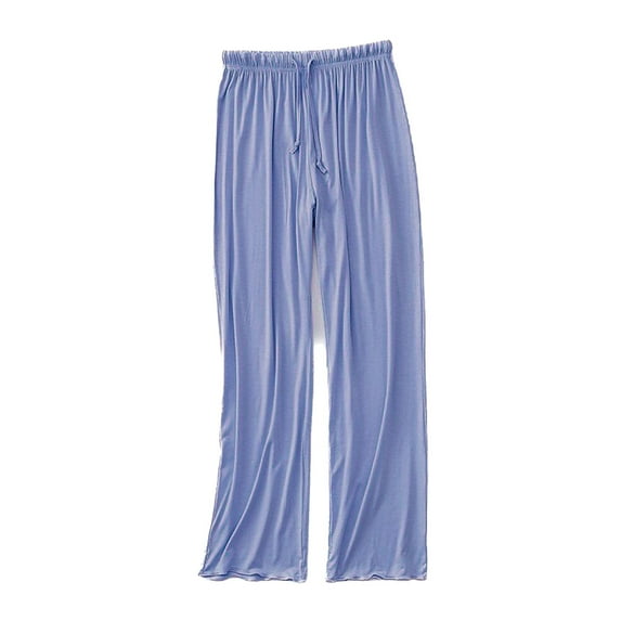 Women's Pajama Pants Lounge Pants Sleepwear Summer Long Pj Bottoms Straight Leg Soft Comfy Baggy Modal Casual Light Blue 8-10