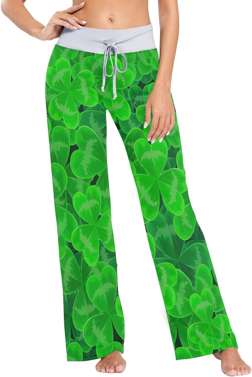 Women's Pajama Pants Plant Clover Comfy Stretch Sleepwear Essentials womens  Lightweight Lounge Terry Pajama Pant, Medium 