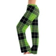 thumbnail image 1 of Women's Pajama Pants Sleepwear Casual Drawstring Elastic Waist Pants Comfy Straight Yoga Loose Trousers with Christmas Print, Fashionable Home Bottoms for Winter, Light Green, L, 1 of 7