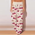 thumbnail image 1 of Women's Pajama Pants Sleepwear, Casual Drawstring Elastic Waist Pants, Comfy Straight Yoga Loose Trousers with Love Print,Light pink,3XL, 1 of 7