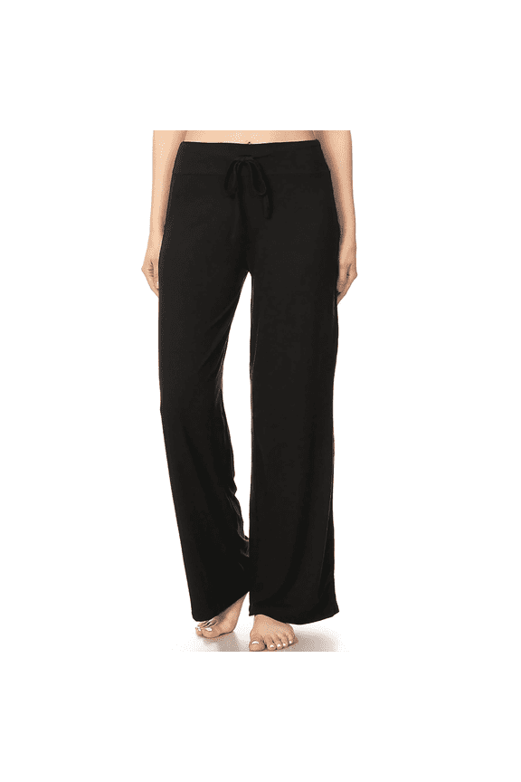 Women Pajama Pants Wide Leg Comfy Casual Lounge Pants Sleep Bottoms Black