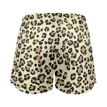 Women's Pajama Pants Soft Comfy Stretch Sleep Shorts Sizes S Leopard Print