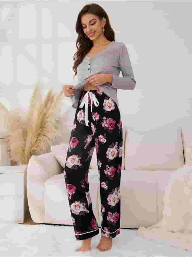 Rose V-Neck Pajamas Rose V-Neck Pajamas