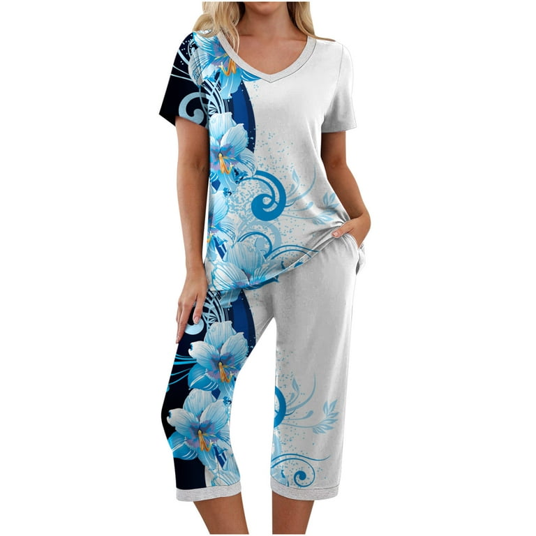 cheibear Womens Silk Pajamas Set Sleepwear Nightwear Cami Tops with Shorts  Loungewear Floral Green-White Medium