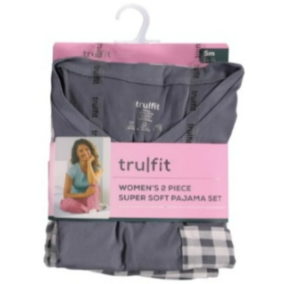 Women's Pajama Set 2pcs Super Soft Comfortable Top & Bottom Cozy Sleep Set, Grey, S