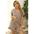 thumbnail image 1 of Women's Pajama Set Cotton Sleepwear V-Neck Short Sleeve with Shorts Nightwear, 1 of 4