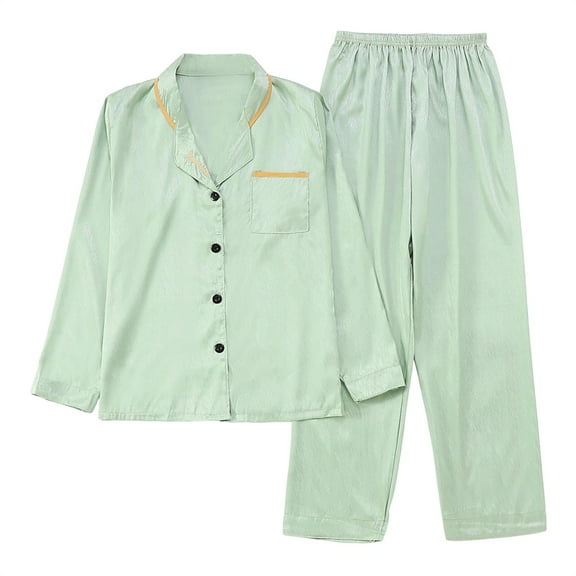 Women’s Pajama Set – Cute Lightweight Shorts Thin Long Sleeve Suit Spring And Autumn Ice Silk High Sense Ink Painting Leisure Home Clothing