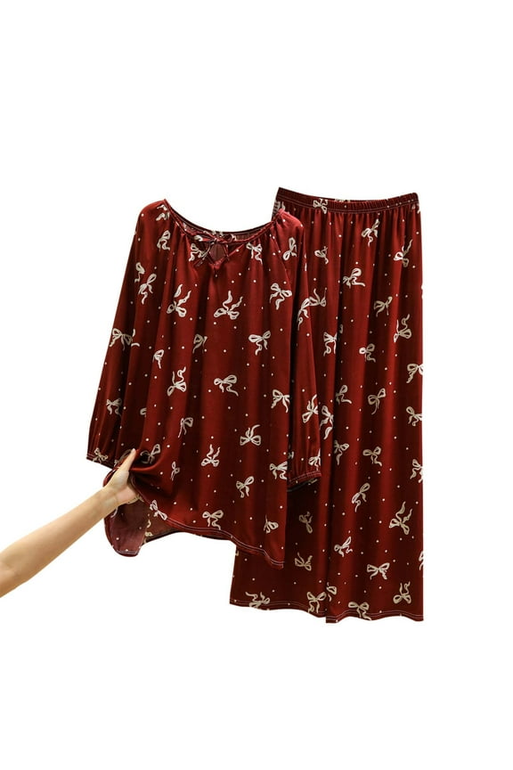 Women’s Pajama Set Long Sleeve Floral Loungewear Set Loose Casual Sleepwear Nightwear Two Piece Pjs Lounge Sets