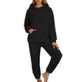 thumbnail image 1 of Women's Pajama Set Long Sleeve PJs 2 Piece Lounge Set Black XS, 1 of 5