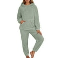 thumbnail image 1 of Women's Pajama Set Long Sleeve PJs 2 Piece Lounge Set Light Green S, 1 of 5