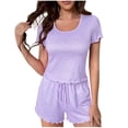 thumbnail image 1 of Women's Pajama Set Ruffle Sleeves Top and Short Soft 2 Piece Loungewear Set, 1 of 7