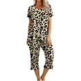 thumbnail image 1 of Women's Pajama Set Short Sleeve Shirt and Capri Pants Sleepwear Pjs Sets with Pockets, 1 of 7
