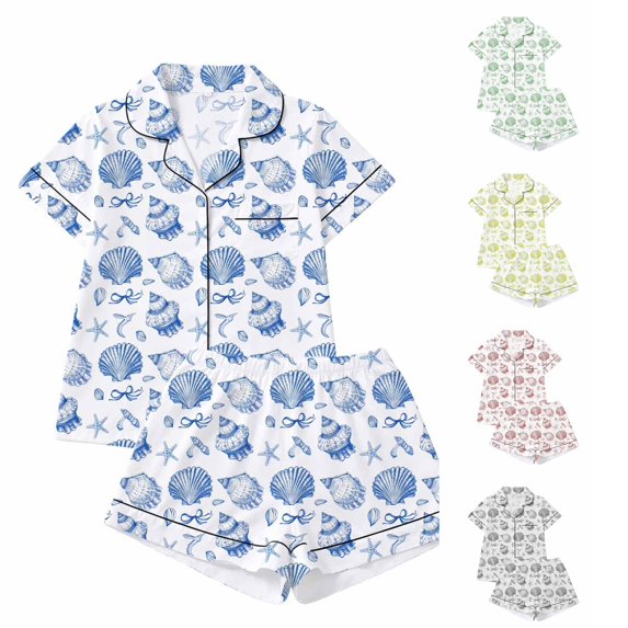 Women's Pajama Set Short Sleeve Top with Pants Soft Knit Sleepwear Loungewear