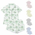 thumbnail image 1 of Women's Pajama Set Short Sleeve Top with Pants Soft Knit Sleepwear Loungewear, 1 of 3