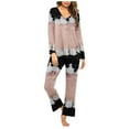thumbnail image 1 of Women's Pajama Set Soft Long Sleeve Sleepwear Loungewear Pjs Sets with Pockets Black XL, 1 of 5