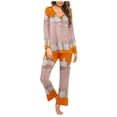 thumbnail image 1 of Women's Pajama Set Soft Long Sleeve Sleepwear Loungewear Pjs Sets with Pockets Orange M, 1 of 5