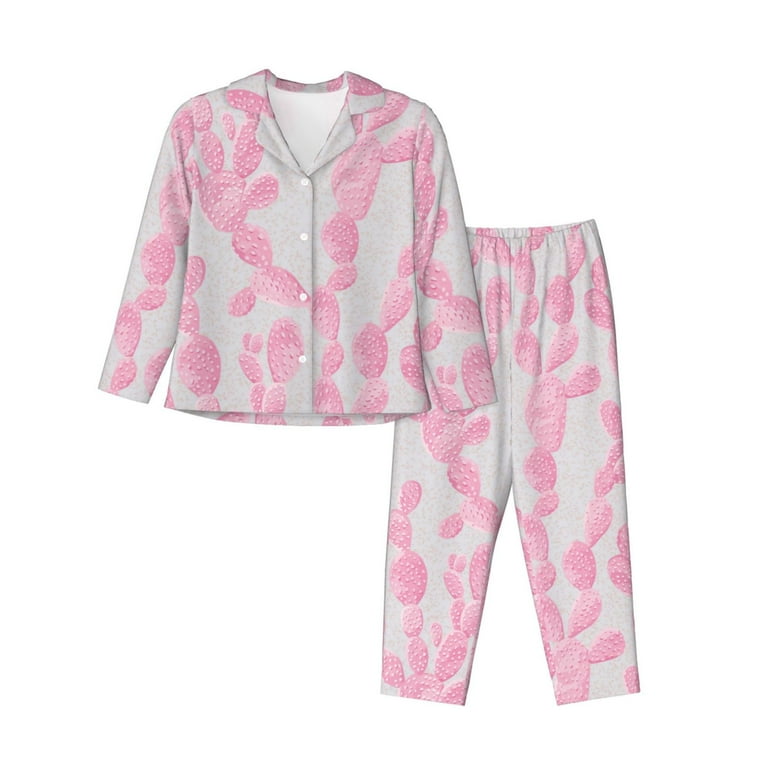 Women's Cactus Pajama Set Women's Pajama Set Pink Cactus
