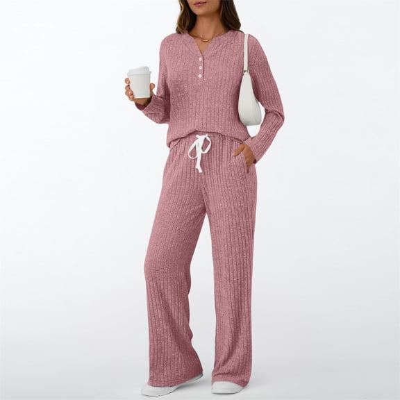 Women's Pajama Sets 2 Piece Sleepwear Lounge Set Long Sleeve Top & Matching Joggers