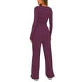 thumbnail image 1 of Women's Pajama Sets 2 Piece Sleepwear Lounge Set Long Sleeve Top & Matching Joggers, 1 of 5