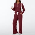 thumbnail image 1 of Women's Pajama Sets 2 Piece Sleepwear Lounge Set Long Sleeve Top & Matching Joggers, 1 of 6