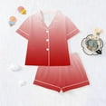 thumbnail image 1 of Women's Pajama Sets Fashion Gradient Print Breathable Pajamas Set Summer Collared Short Sleeve Sleepwear with Shorts Summer Pjs for Women, 1 of 4