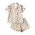 thumbnail image 1 of Women's Pajama Sets Halloween-Themed 2 Piece Cute Pumpkin Print Shirts And Shorts Soft Pajama Set XXL White, 1 of 3