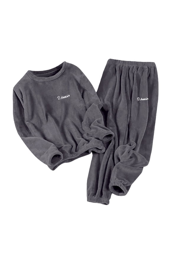 Women's Pajama Sets Long Sleeve Sleepwear Loungewear Warm Suit For Winter Coral Velvet 2025 New Thickened Plus Velvet Large Size Casual Wearable Home Clothes Plus Size Womens Clothing