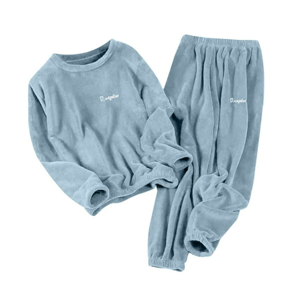 Women's Pajama Sets Long Sleeve Sleepwear Loungewear Warm Suit For Winter Coral Velvet 2025 New Thickened Plus Velvet Large Size Casual Wearable Home Clothes Plus Size Womens Clothing