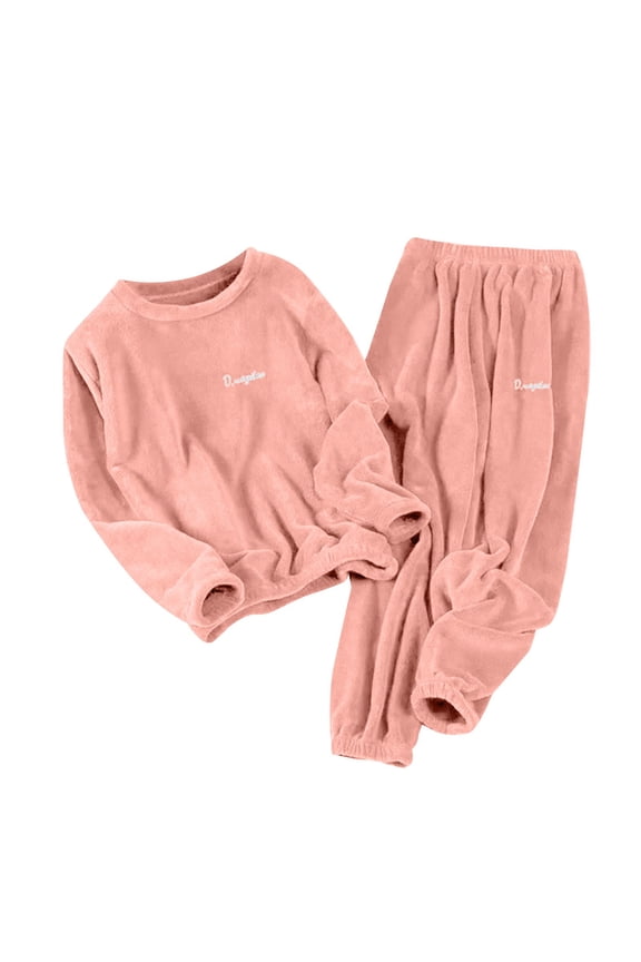 Women's Pajama Sets Long Sleeve Sleepwear Loungewear Warm Suit For Winter Coral Velvet 2025 New Thickened Plus Velvet Large Size Casual Wearable Home Clothes Plus Size Womens Clothing