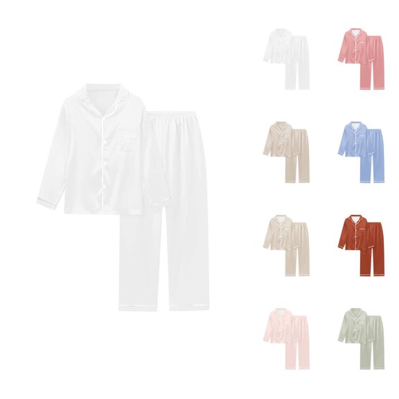 Women's Pajama Sets – Satin Sleepwear Sets, Comfortable Lounge Wear for Night Relaxation Women's Satin Solid Long Sleeve Pajama Set Comfort Loungewear