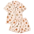 thumbnail image 1 of Women's Pajama Sets Short Sleeve Button Down Soft Fabric Tops And Shorts Soft Pajama Set Gold XL, 1 of 4