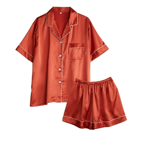 Women's Pajama Sets Short Sleeve Sleepwear Loungewear Robe Set Loose Sets Satin Nightwear Suit Nightgown ​Underwear Plus Size Womens Clothing