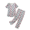 thumbnail image 1 of Women's Pajama Sets Short Sleeve Sleepwear Loungewear Summer Round Neck Suit Plus Size Womens Clothing, 1 of 3