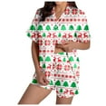 thumbnail image 1 of Women's Pajama Sets – Soft Cotton Lounge Sets, Cozy Sleepwear for Every Season Women's Classic Christmas Print Shorts Pajama Set, 1 of 7