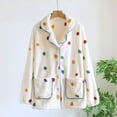 thumbnail image 1 of Women's Pajama Sets Summer Polka Dots Breathable Pajamas Tops Casual Collared Long Sleeve Sleepwear Summer Pjs for Women, 1 of 7