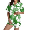 thumbnail image 1 of Women's Pajama Sets Trendy St Patrick'S Day Short Sleeve Top And Shorts Sleepwear,Green,L, 1 of 5