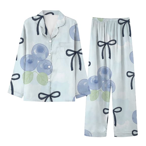 Women's Pajama Sets Women'S Winter Spring Home Leisure Valentine'S Day Bow Love Loose Imitation Color Ding Pajama Sleepy Pants Set, Women Pajama