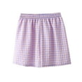 thumbnail image 1 of Women's Pajama Shorts Plaid Printed Elastic Waist Casual Lounge Shorts Summer Comfortable Sleepwear Shorts (M, Purple), 1 of 3