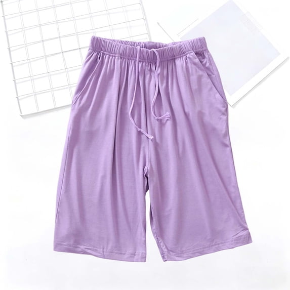 Women’s Pajama Shorts Soft Comfortable Lightweight Elastic Drawstring Women Lounge Sleep Shorts with Pockets
