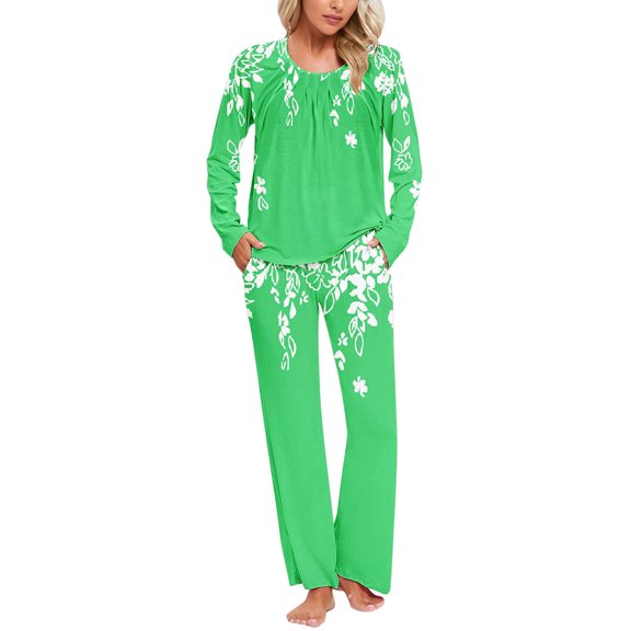 Women’s Pajamas Ladies' Gradient Printed Casual Top Pants Pajama Set Pajamas Women Fall Pajamas Women Cute Pajama Sets for Women Matching Pajama Set for Women